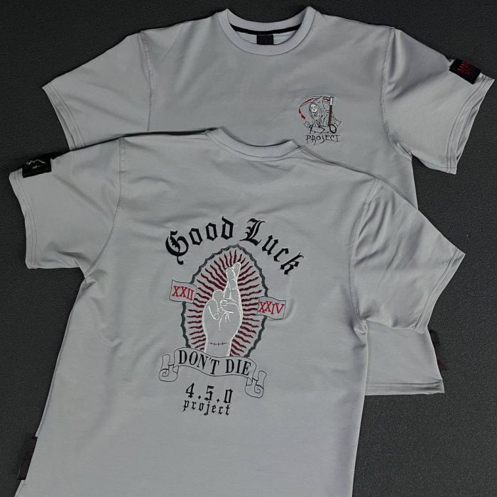 Футболка “GOOD LUCK” сірий