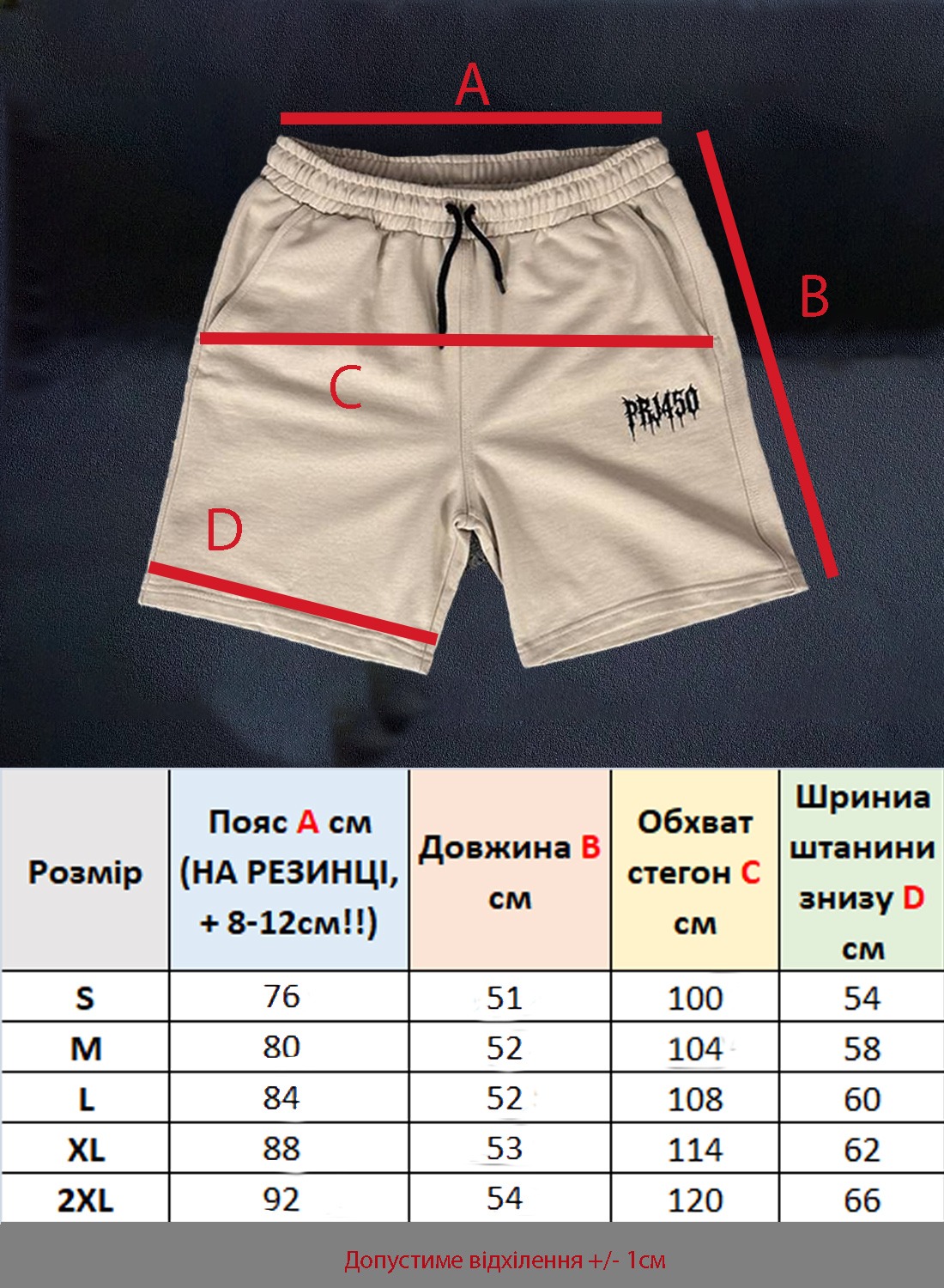Таблиця розмірів