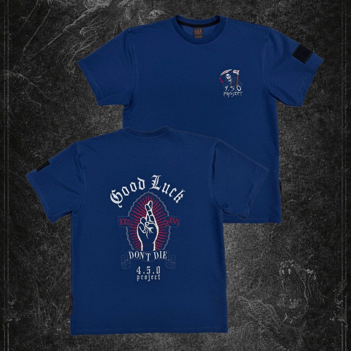 Футболка “GOOD LUCK” індиго